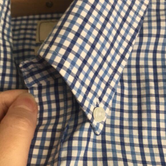 Club room men's button down shirt plaid dress fitted easy care 15 - Picture 10 of 12